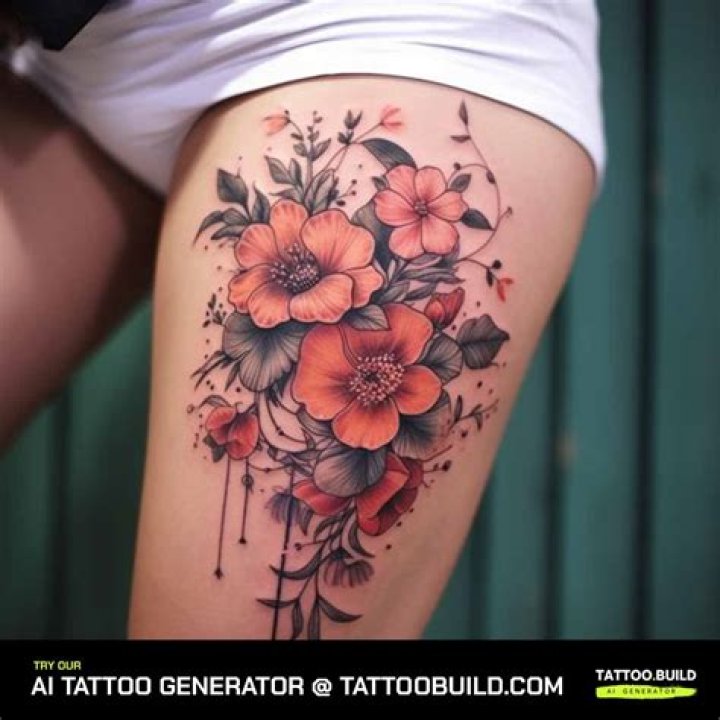 Blooming Elegance: A Deep Dive into Flower Tattoos on the Thigh