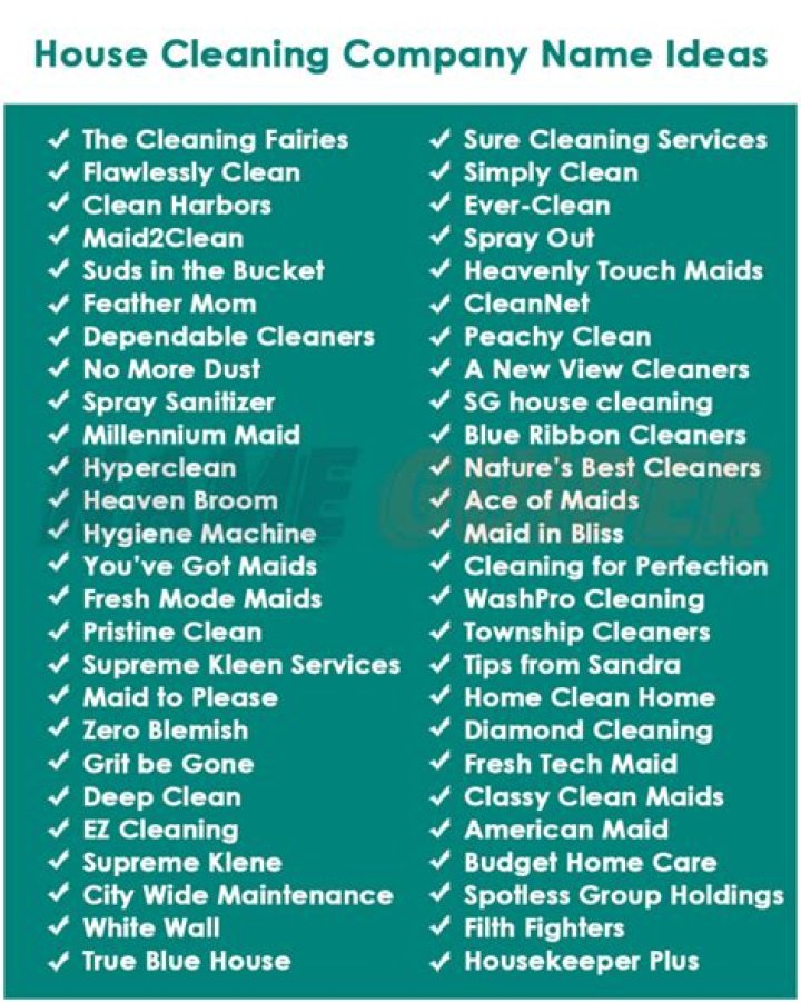Creative and Catchy House Cleaning Business Names